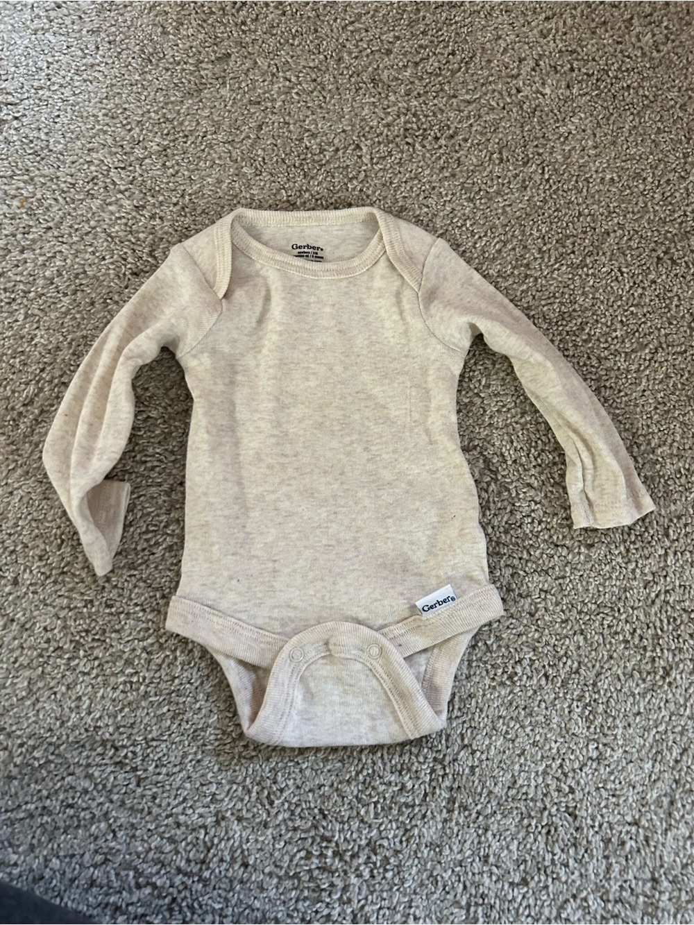 Gerber Newborn Beige Longsleeve Onesie NWOT